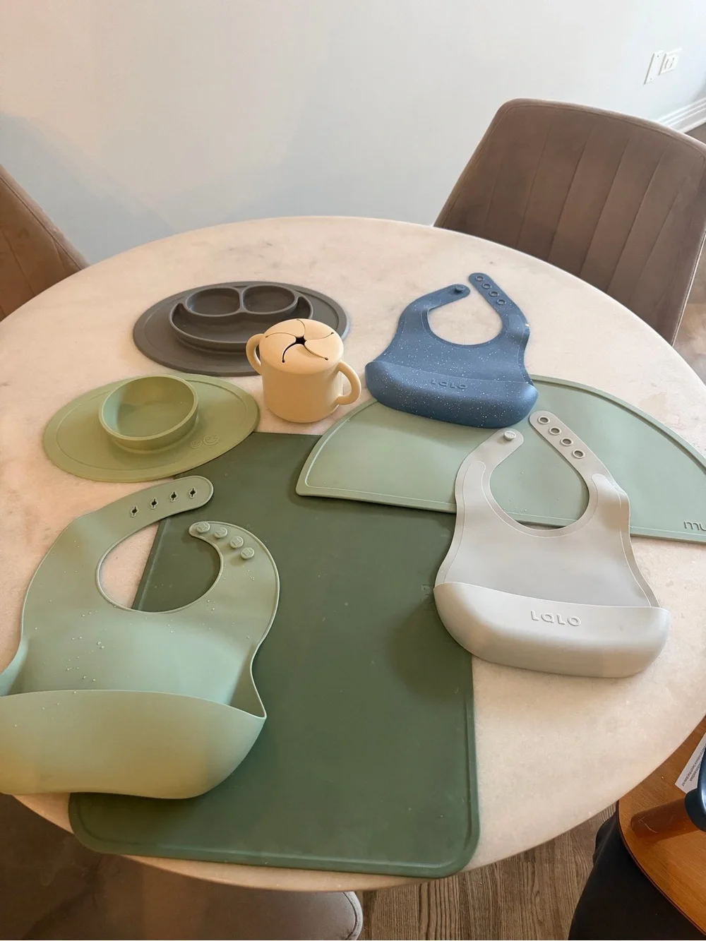 Silicone Baby Bibs and Placemats - Lalo, Mushie, & ezpz